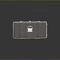 Gray Equipment Case With Silver Trim Safe Shield Label And Upward Arrows 3d model