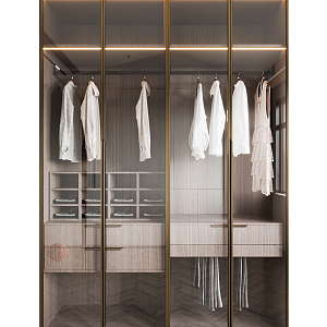 Light Luxury Wardrobe 3d model