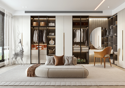 Light Luxury Cloakroom 3d model