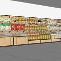 Store Display Shelves Featuring Multi Layer Racks With Assorted Food And Beverage Products 3d model