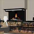 Modern Fireplace Electronic Flame Fireplace 3d model