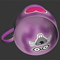 Pink Cartoon Cat Design Mug With Heart Shape Glasses And Whiskers For Daily Use