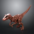 Realistic Brown Striped Dinosaur 3D Character Model with Standing Pose in Dark Background 3d model
