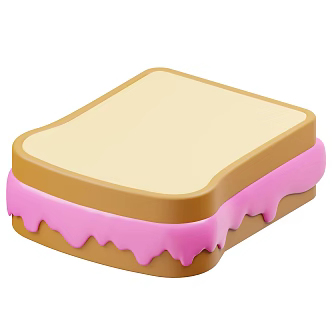 Modern Bread Food Cartoon Bread 3d model