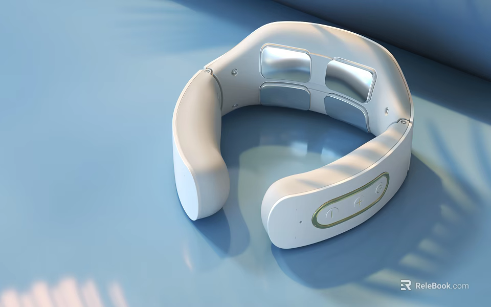 Modern Ergonomic Neck Massager Medical Device With Portable Design And Control Buttons 3d model 