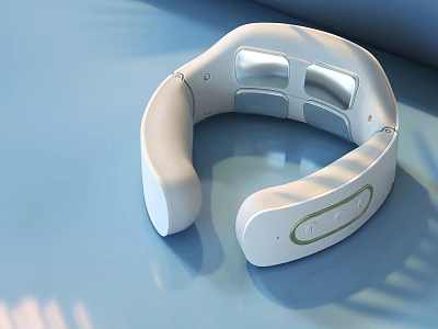 Modern Ergonomic Neck Massager Medical Device With Portable Design And Control Buttons 3d model