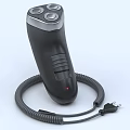 Ergonomic Electric Shaver With Three Head Black Design Corded Charging And Red Indicator Light