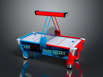 Fast Hockey Tabletop Air Hockey Game With Red Blue White Design And Paddles 3d model Fast Hockey Tabletop Air Hockey Game With Red Blue White Design And Paddles 3d model