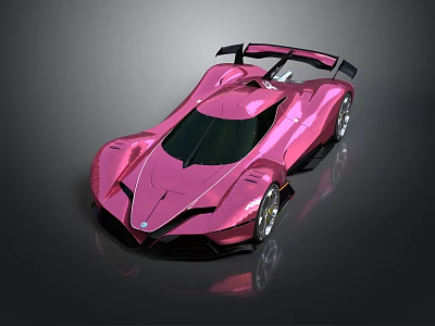 Pink Sports Car Featuring Sleek Modern Aerodynamic Design And Shiny Exterior 3d model