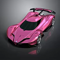 Pink Sports Car Featuring Sleek Modern Aerodynamic Design And Shiny Exterior