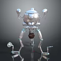 Game Movie Robot Character With Metallic Design Mechanical Limbs And Reflective Surface