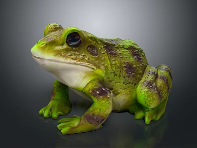 Realistic Green And Purple Frog Sculpture With Lifelike Detailed Design 3d model