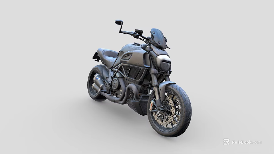 Modern Black Motorcycle Featuring Sleek Body Sporty Design And Alloy Wheels 3d model 