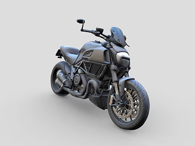 Modern Black Motorcycle Featuring Sleek Body Sporty Design And Alloy Wheels 3d model