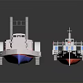 Two Different Ship Models Displayed On Dark Background
