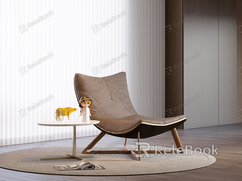 Modern Recliner Leisure Chair Small Round Side Corner Dream Curtain Decorations Ornaments Round Texture Carpet model