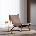 Modern Comfortable Lounge Chair With Side Table Magazine Window Blinds And Wooden Floor
