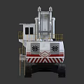 White Excavator Model RHA 120 With Red Stripes Tracks And Cab 3d model