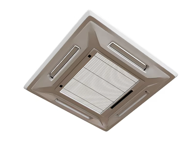 Square Ceiling Mounted Air Conditioner Vent With Grille Design And White Beige Color 3d model