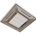 Square Ceiling Mounted Air Conditioner Vent With Grille Design And White Beige Color