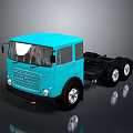 Vintage Turquoise Truck Chassis With Classic Front Design And Shiny Reflections