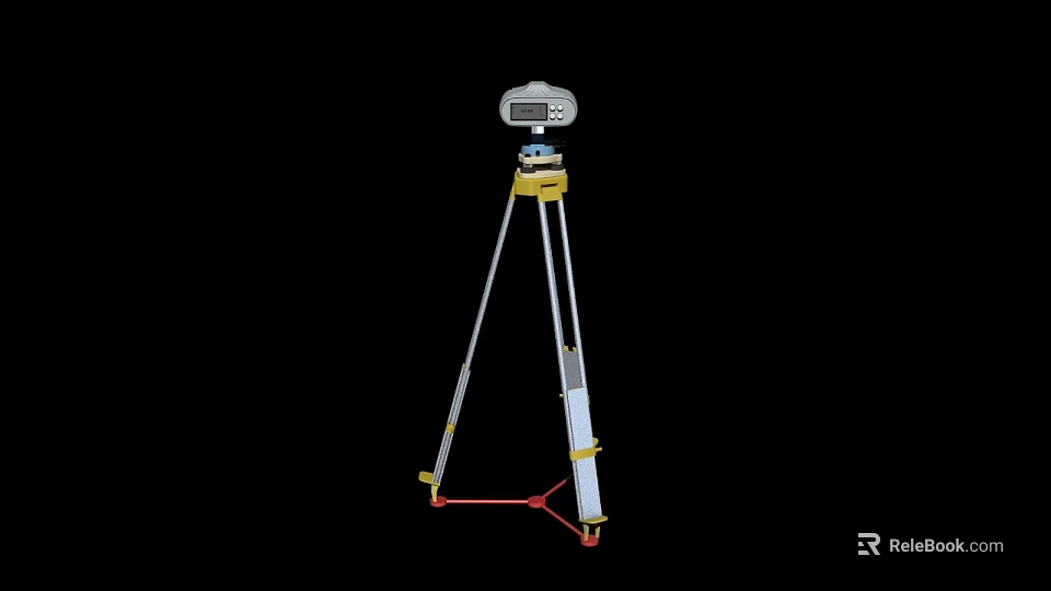 Industrial Measuring Equipment With Tripod Stand And Digital Display For Surveying 3d model 
