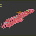 Pink Futuristic Sci Fi Model Structure With Detailed Design And Shiny Surface