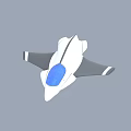 Futuristic White Aircraft Model With Blue Window And Streamlined Design 3d model