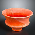 Orange Terracotta Clay Bowl With Wide Rim And Pedestal Base Design