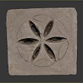 Natural Square Stone Decorative Block With Intricately Carved Flower Pattern Design For Home Decoration