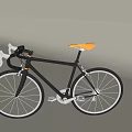 Stylish Road Bicycle With Black Frame Yellow Saddle And Curved Handlebars