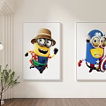 Adorable Minion Themed Wall Art Decor For Living Room Interior