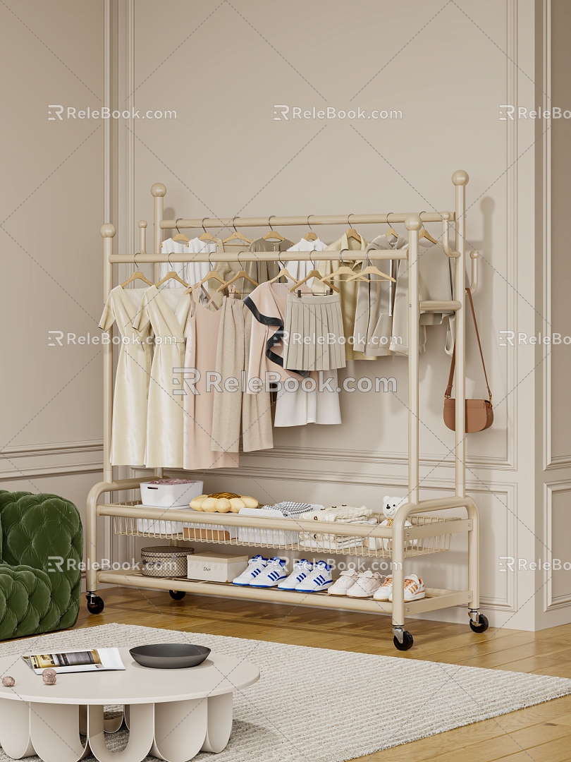 Coat rack hanger clothes bag rack 3d model