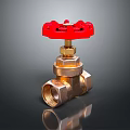 Heavy Duty Brass Valve With Red Handle For Plumbing Hardware Tool