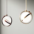 Two Modern Spherical Chandeliers With Metal Frame And White Shade Design 3d model