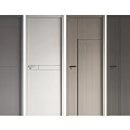 Modern Minimalist Hinged Doors With Various Colors And Sleek Surface Design 3d model