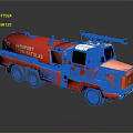 Red Airport Fire Truck With Crane And Unit 6 Identification Details