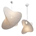 Modern Fabric Pendant Light With Irregular Organic Shape And Soft Illumination 3d model