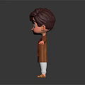 Cartoon Boy Character With Brown Hair Brown Outfit White Pants And Arms Outstretched