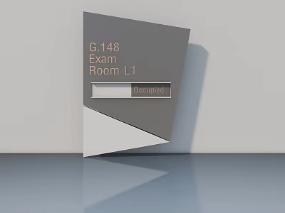 Modern Swing Door With G148 Exam Room L1 Occupied Signage 3d model