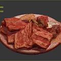 Delicious Meat Platter With Red Sliced Meat Green Vegetables And Yellow Cheese
