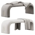 Light Luxury Sofa Stool Bed End Stool Bench Set 3d model