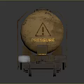 Rusty Oil Tank On Flatbed Rail Car With Warning Signs And Weathered Exterior