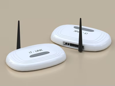 TP-LINK White Wireless Routers With Black Antennas For Home Network Setup 3d model