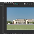 Modern Hospital Building Exterior Design With Main Entrance Parking And Green Landscaping