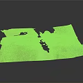 3D Terrain Model With Bridge Structure Over River And Surrounding Land