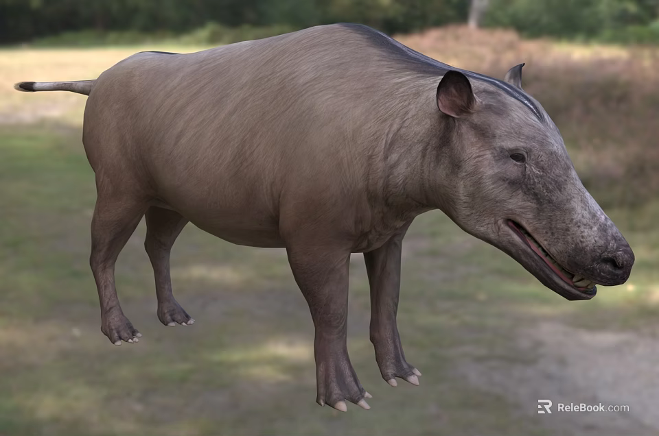 Large Reptile With Scaly Skin And Long Tail Crawling On Ground In Natural Habitat 3d model 