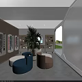 Modern Post Station Interior With White Reception Desk Wooden Walls Marble Backdrop And Hanging Lights