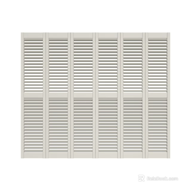 White Window Blinds With Horizontal Slats For Modern Home Interior Design 3d model
