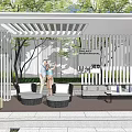Modern Gallery Frame Landscape Gallery Frame Courtyard Garden Leisure Gallery Frame 3d model